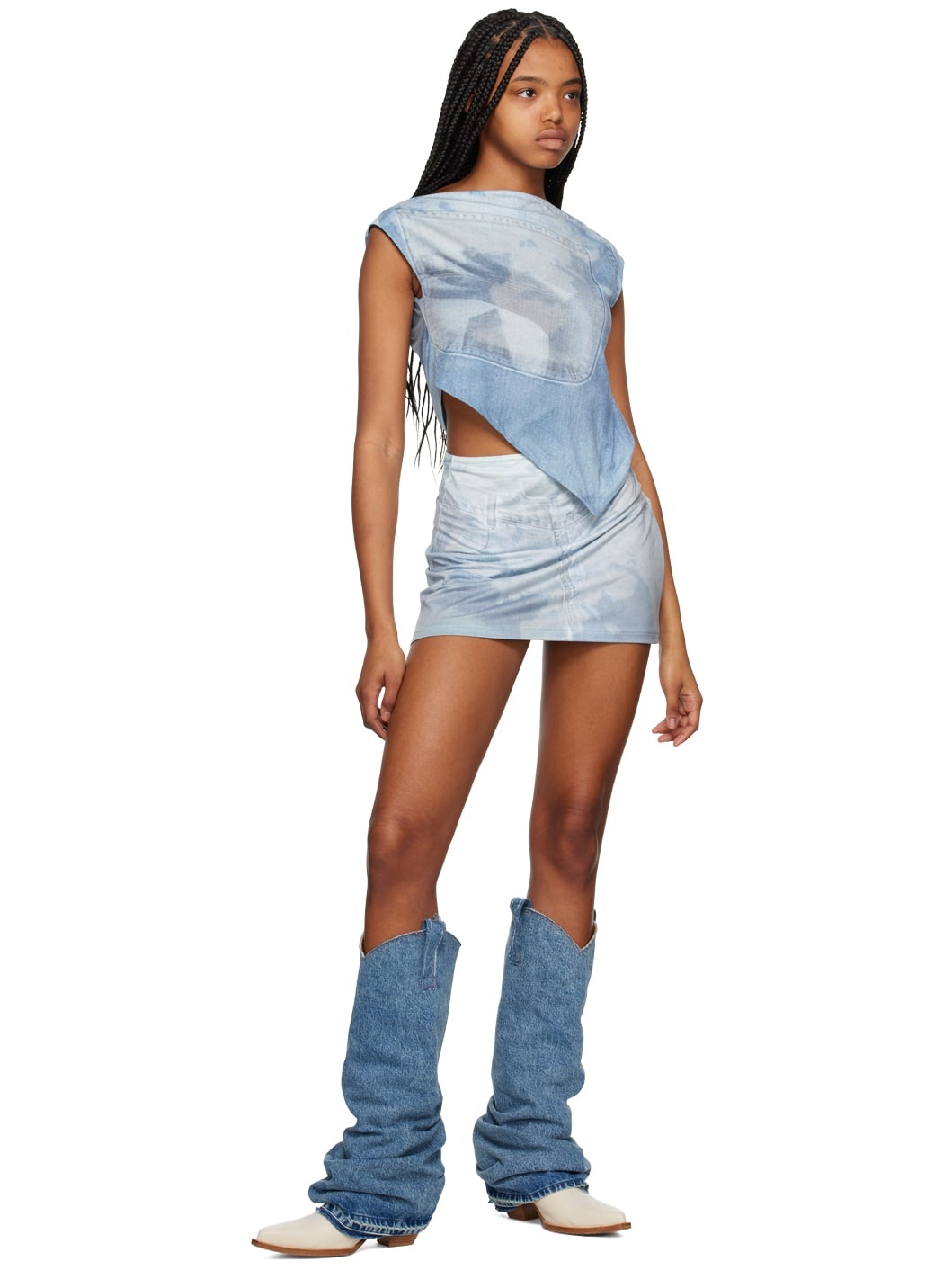 SSENSE Exclusive Blue Miniskirt - 4