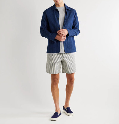 A.P.C. Andy Striped Cotton-Twill Shorts outlook