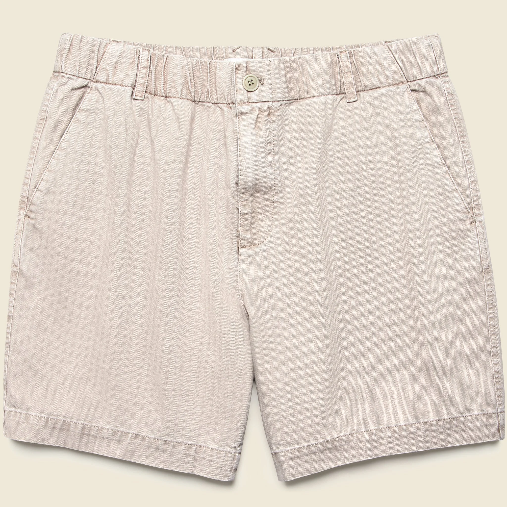 7" Herringbone Pull-On Shorts - Faded Grey - 1