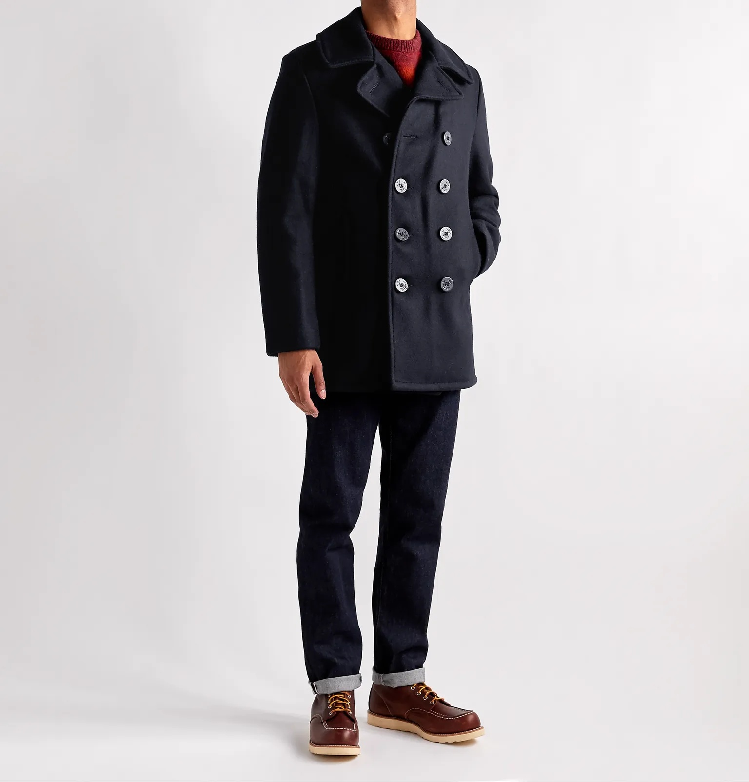 Melton Wool-Blend Peacoat - 2