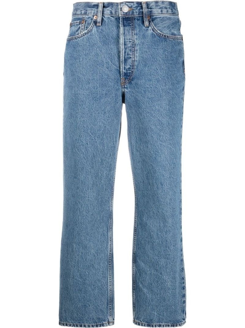 high-waisted straight-leg jeans - 1