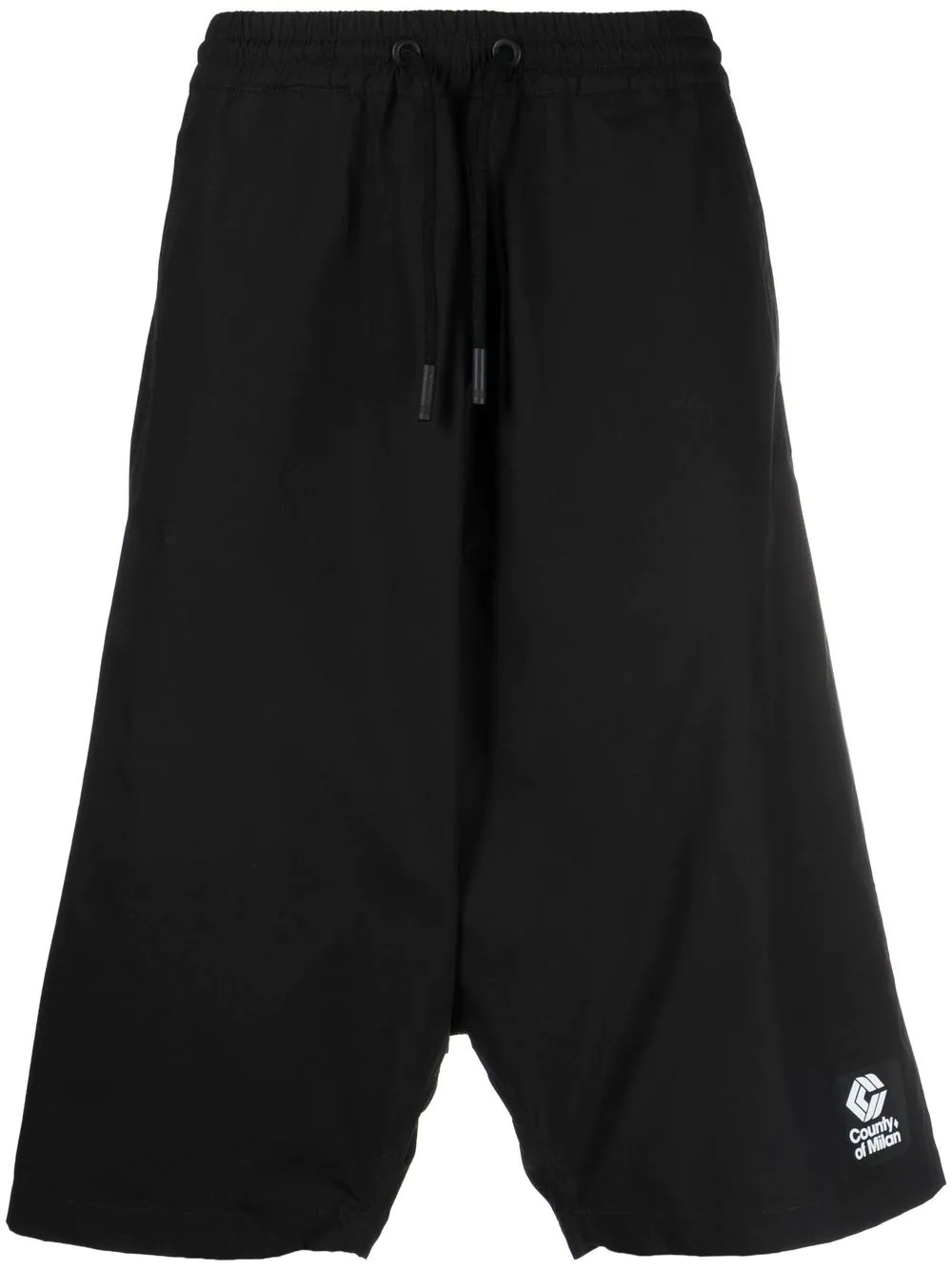 cotton drawstring below-knee shorts - 1