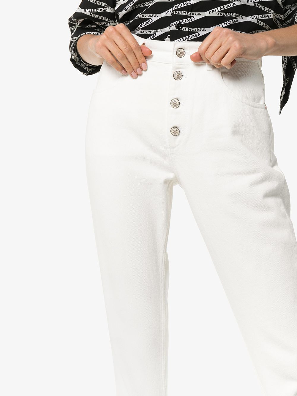 high waisted slim leg jeans - 5