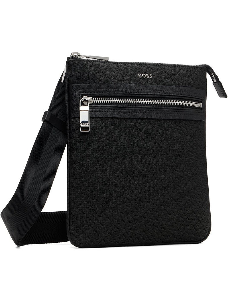 BOSS Black Bonded Leather Pouch outlook