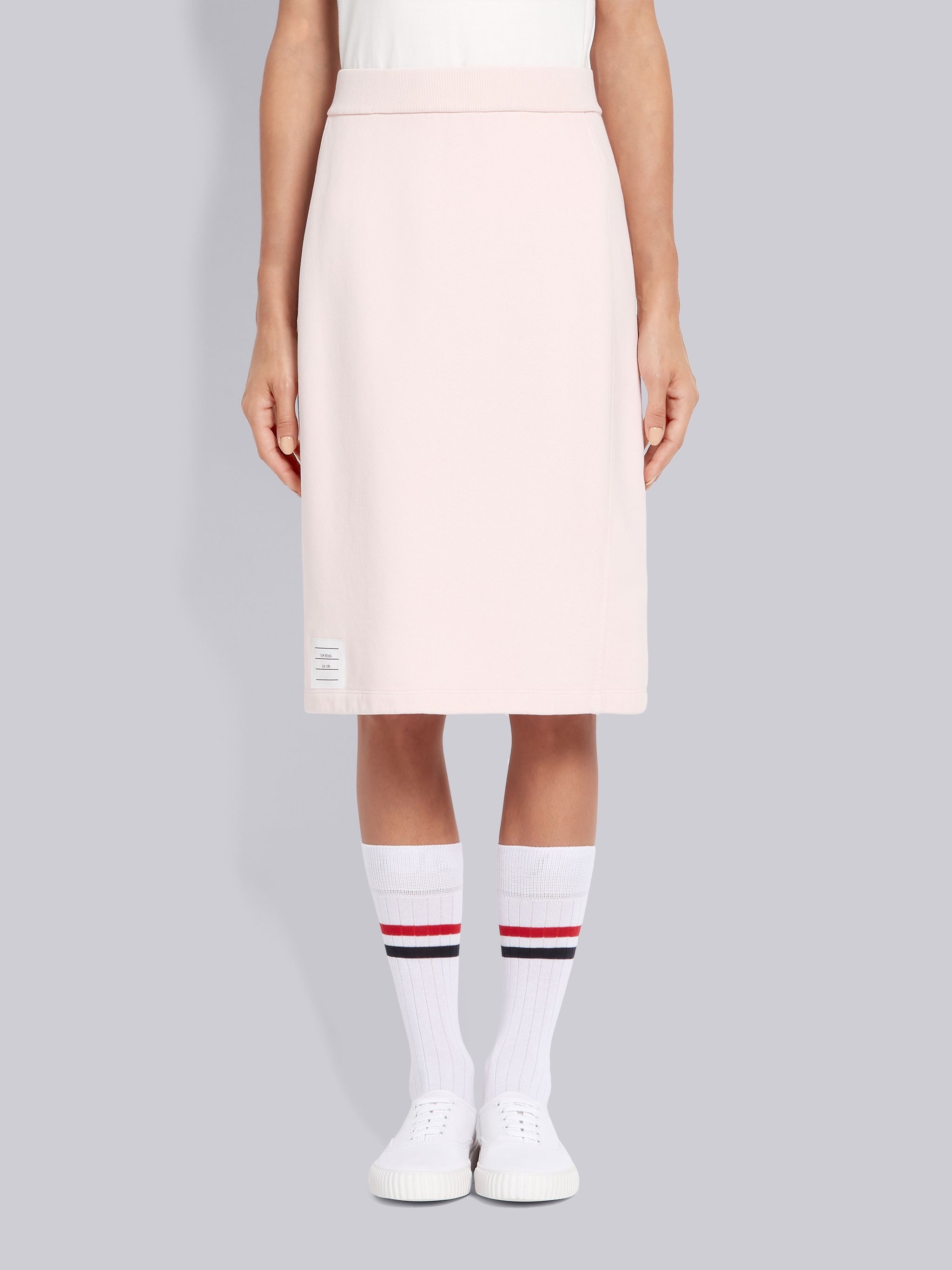 Pink Classic Cotton Loopback Garment Dyed Skirt - 1