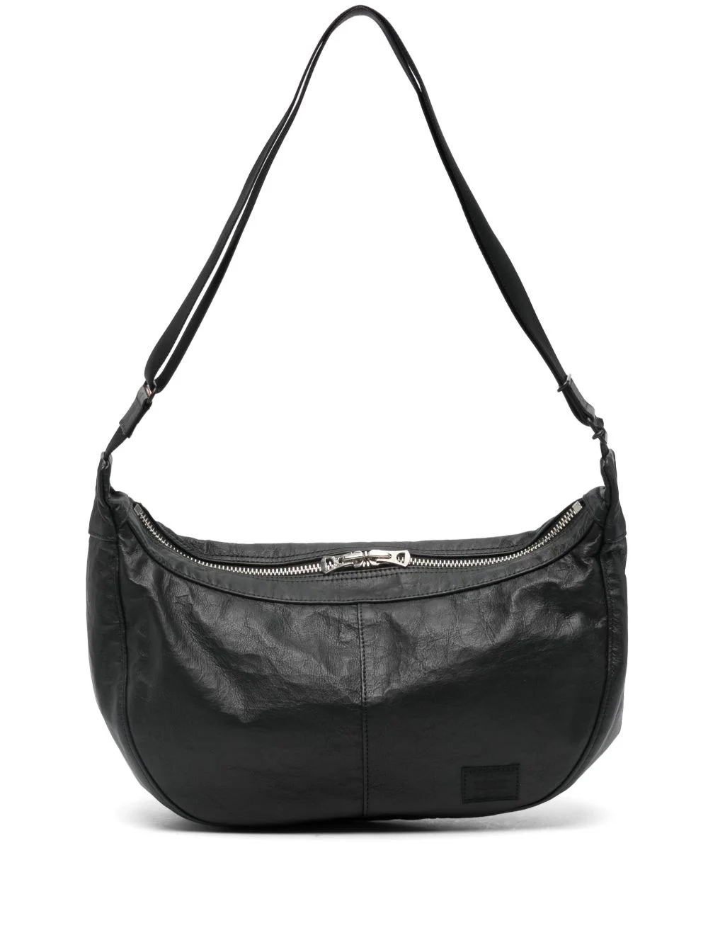 zip leather shoulder bag - 1