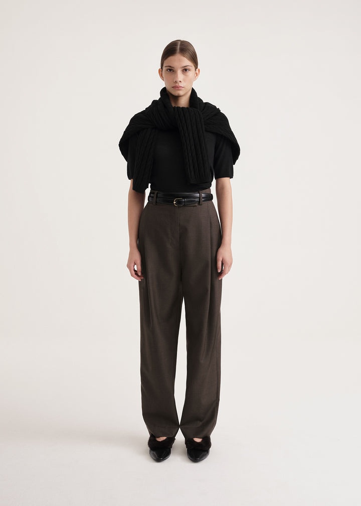 Deep pleat wool trousers mole - 2