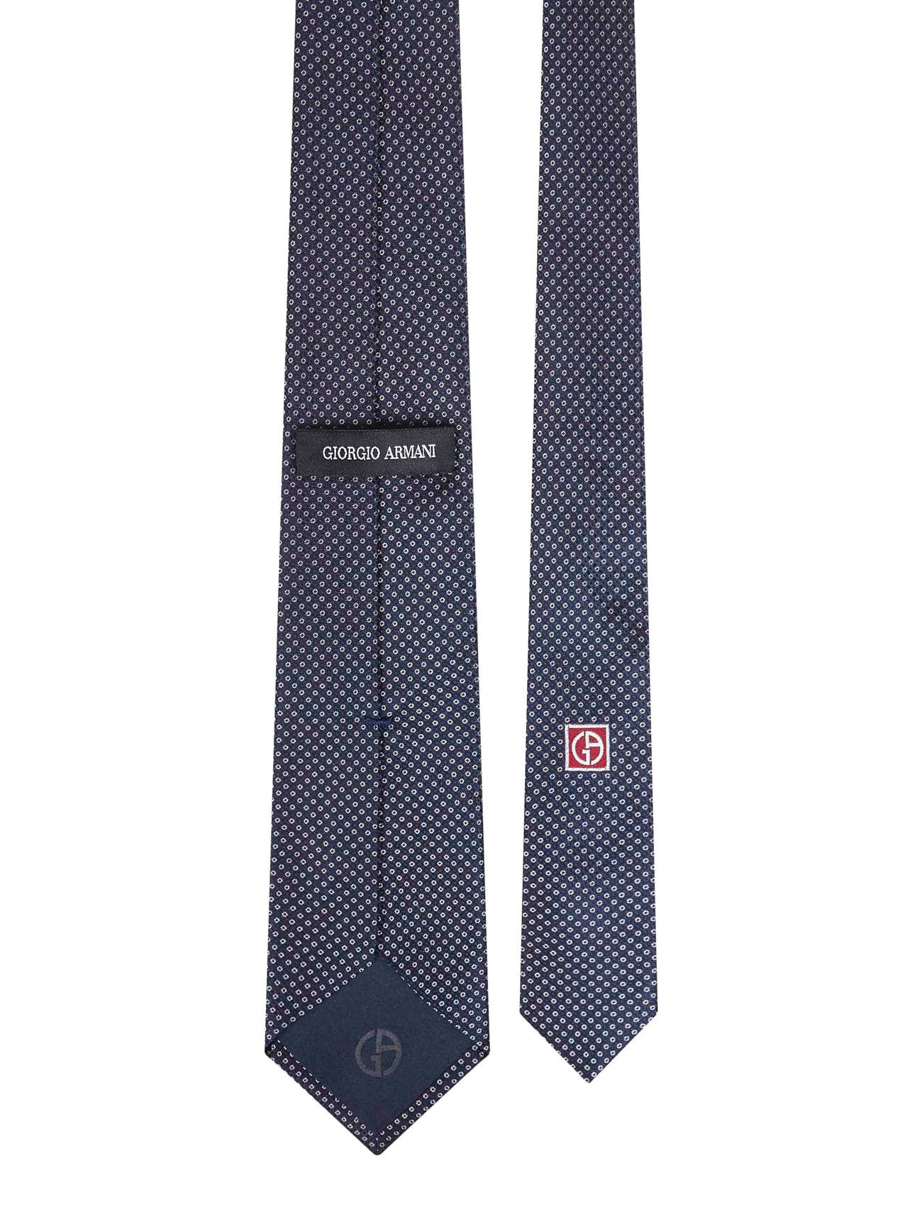 Blue micro-pattern jacquard silk tie - 2