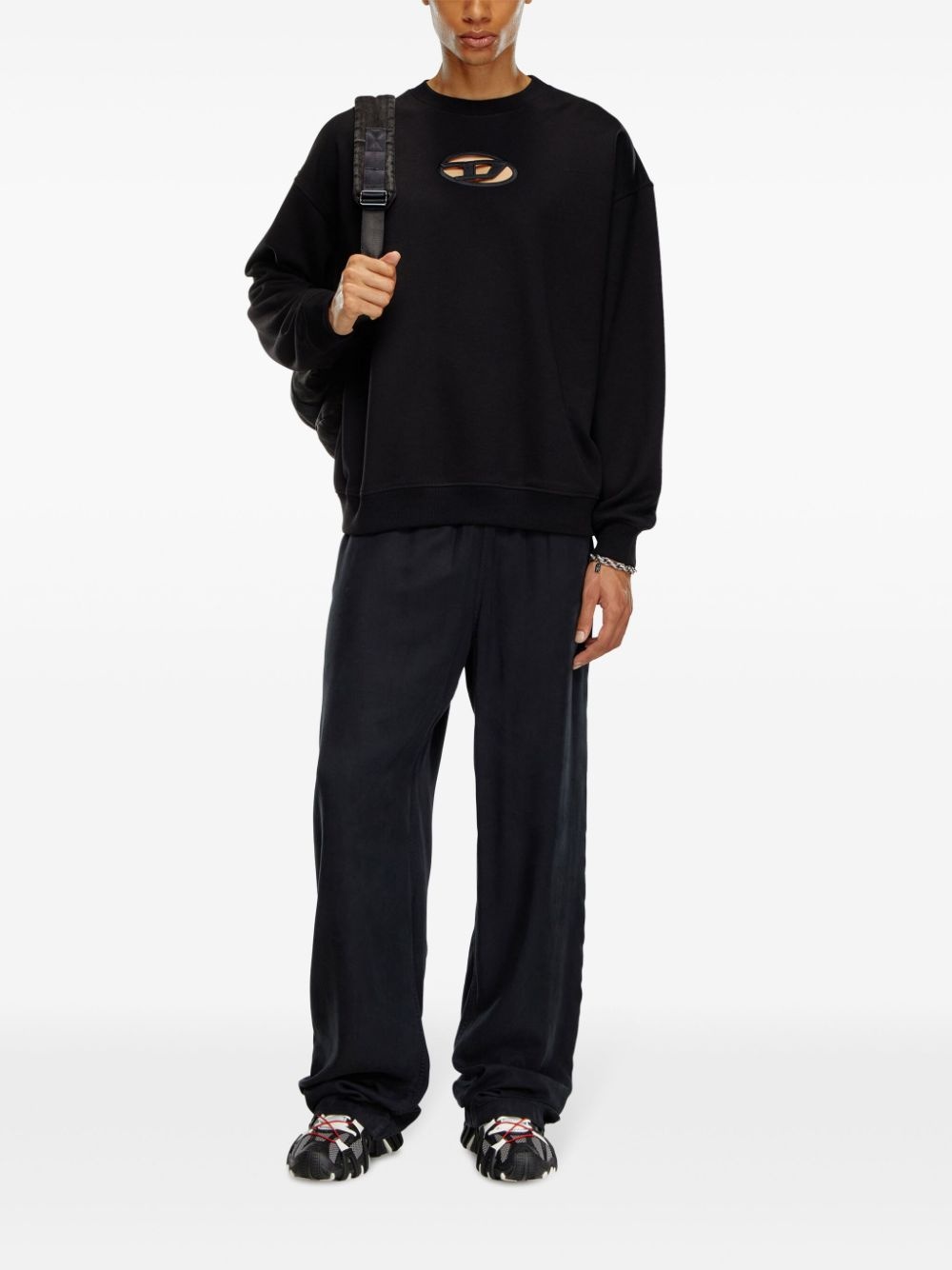 logo cut-out sweatshirt - 2