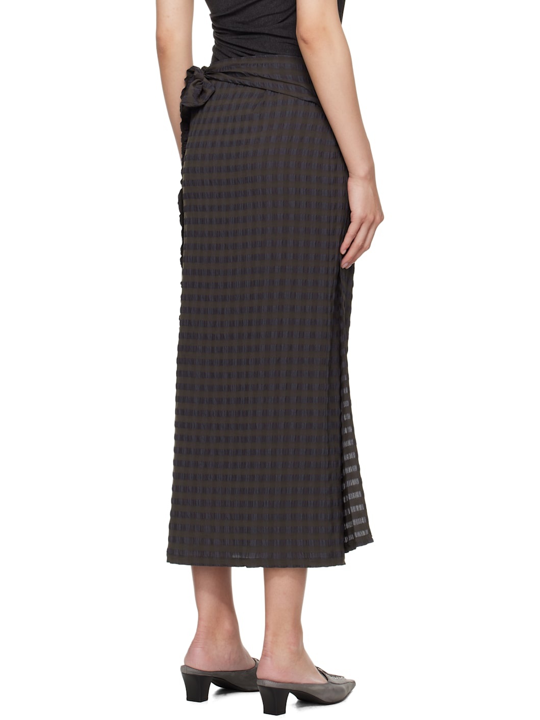 Brown & Blue Staino Midi Skirt - 3