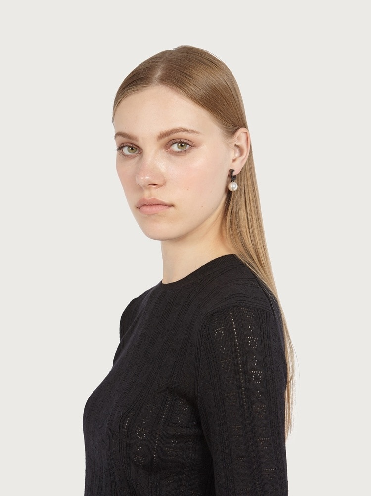 GANCINI EARRINGS WITH BAROQUE PEARL - 3