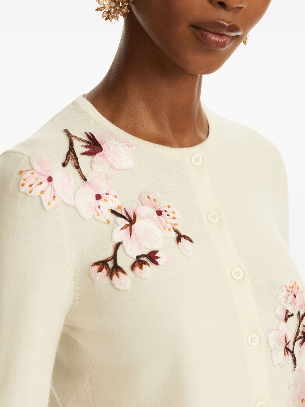 floral-embroidered cardigan - 6