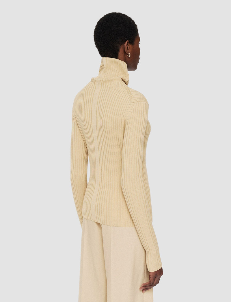 Merino Silk Rib High Neck Jumper 4
