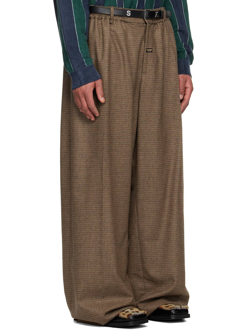 Brown Extreme Wide Leg Tailored Trousers 2