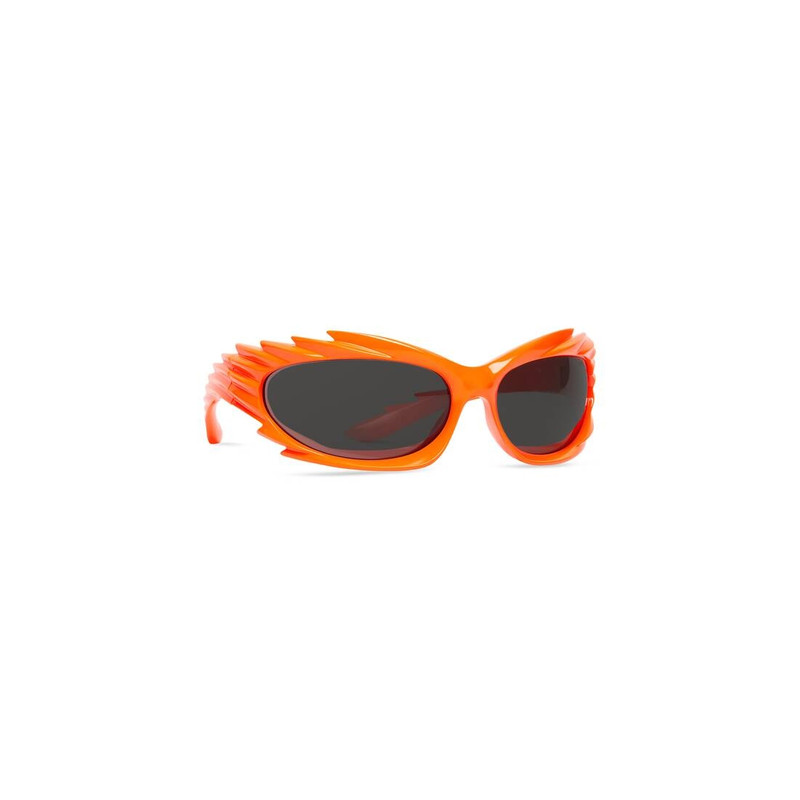 BALENCIAGA Spike Rectangle Sunglasses  in Fluo Orange outlook