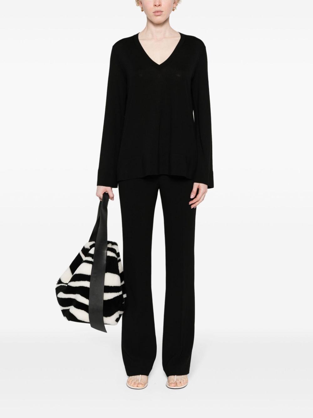 straight-leg crepe trousers - 2