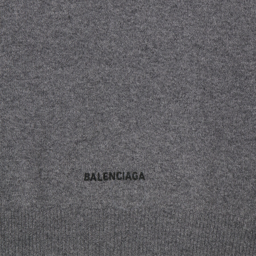 Balenciaga Ladies Anthracite Logo Embroidered Sweater - 7