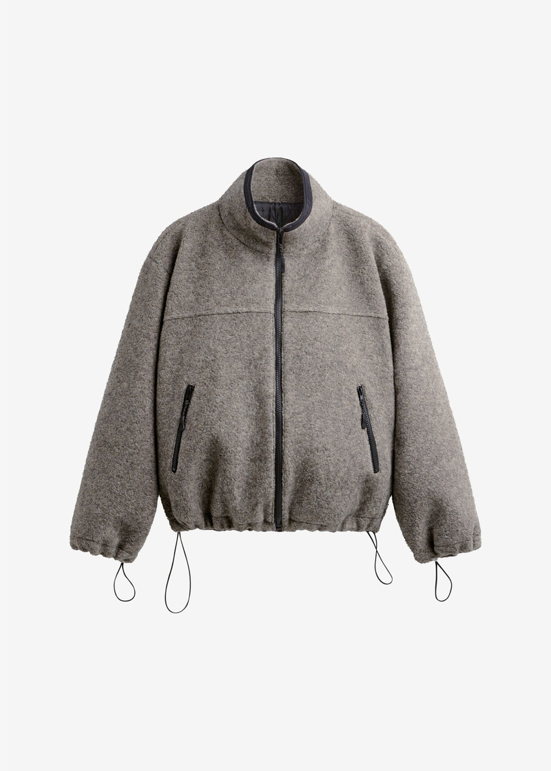 Kenei Fleece Zip Jacket - Greige Melange 1