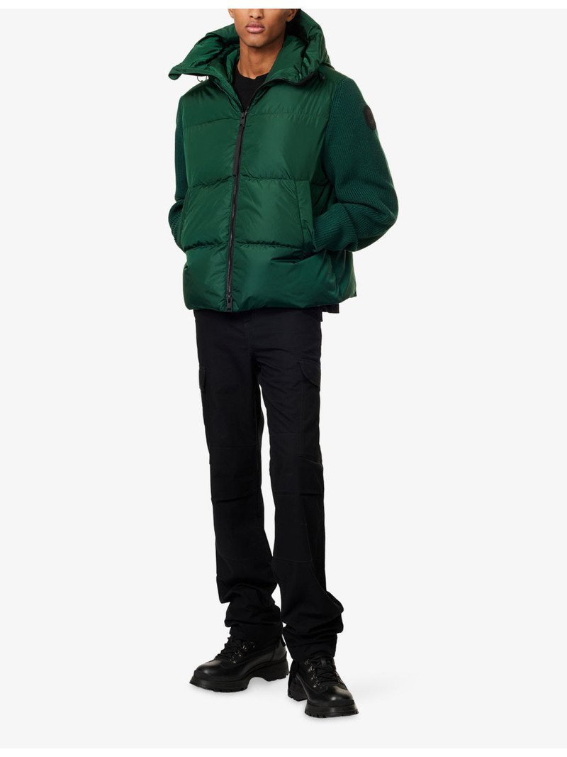 Canada Goose Hy-Bridge Grove Contrast-Knit Shell-Down Jacket outlook