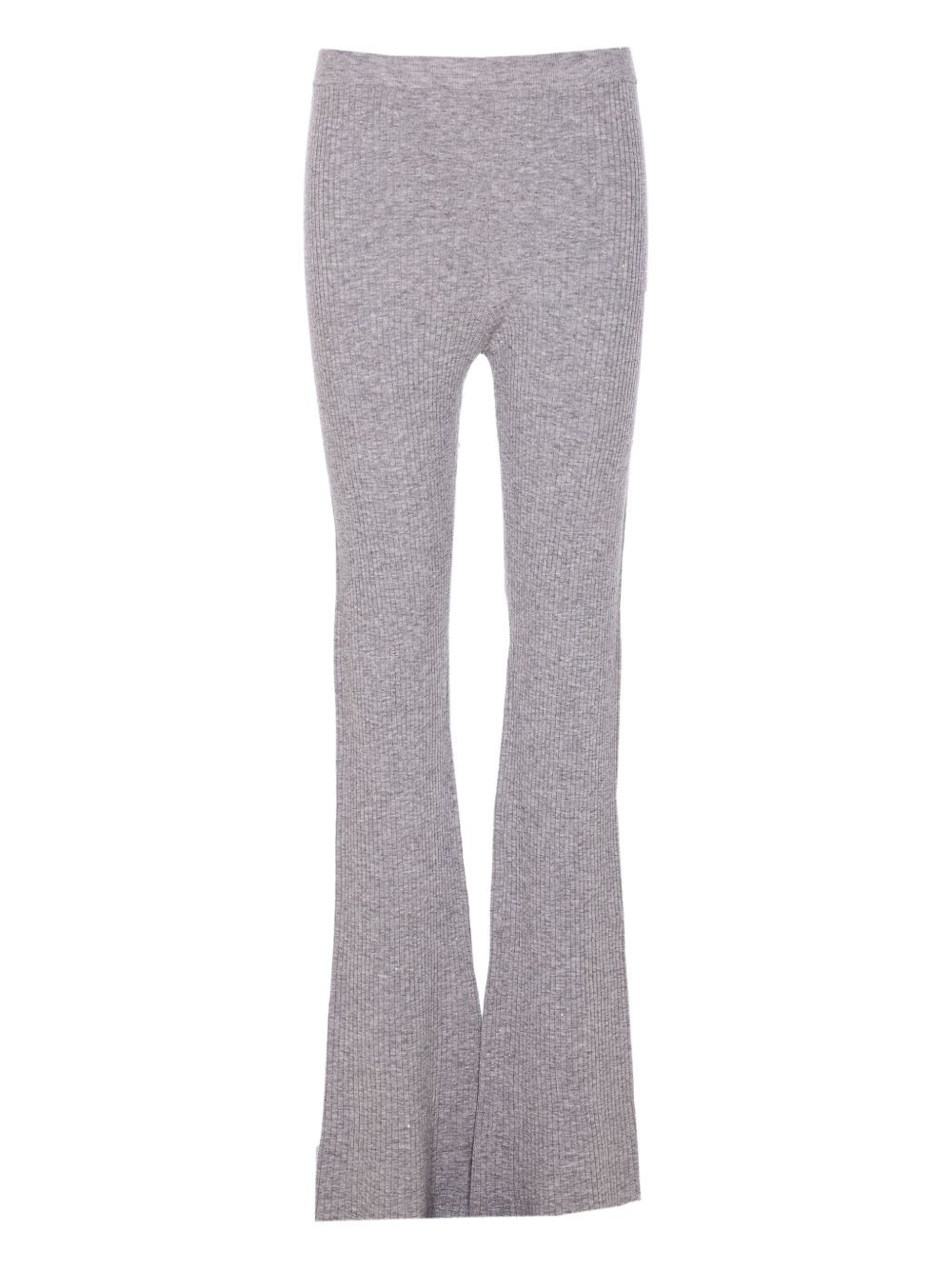 crystal-embellished ribbed trousers - 2