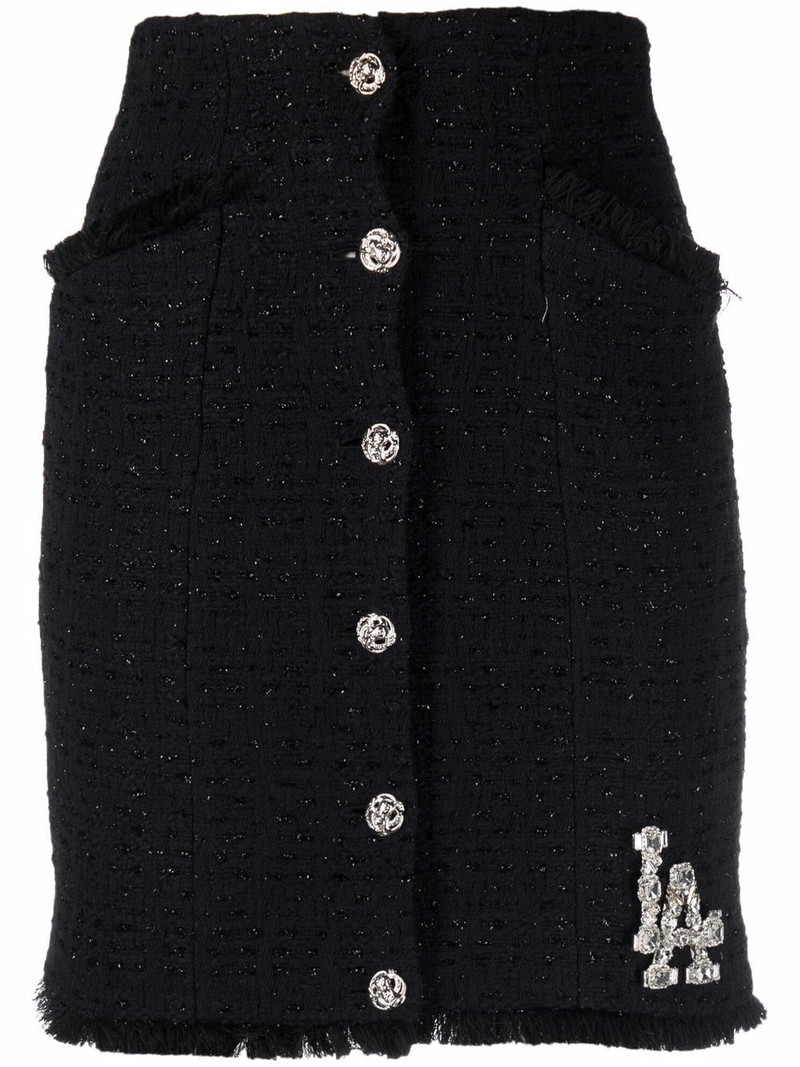 Crystal Skull tweed short skirt 1