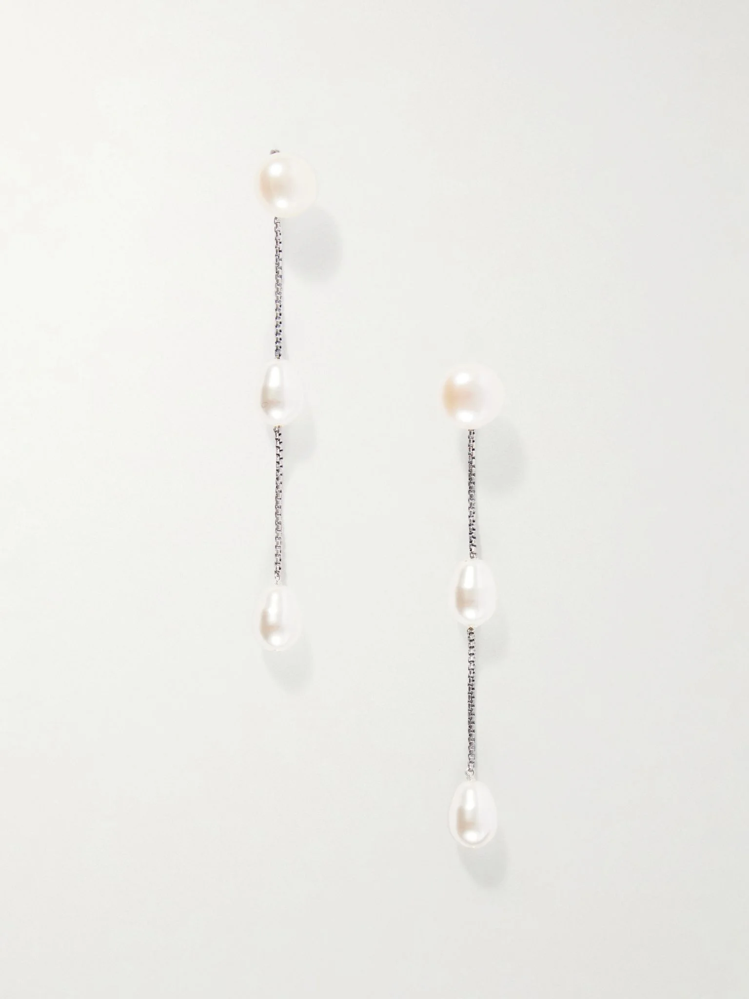 Sterling silver and pearl earrings Silver - 1