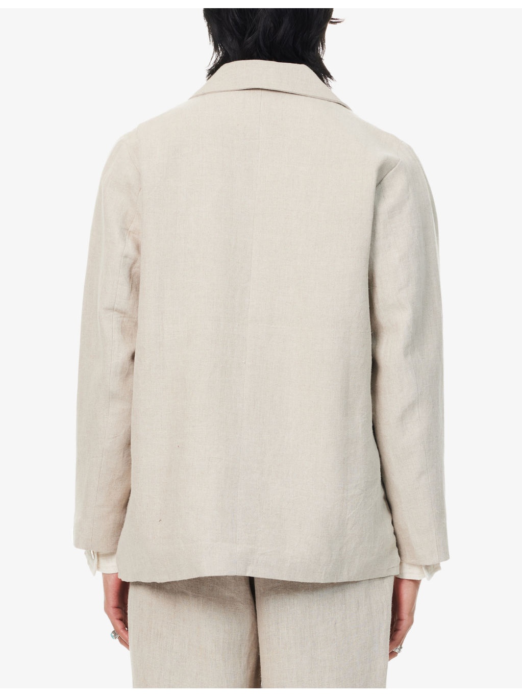 Notched-Lapel Embroidered Linen Blazer - 4