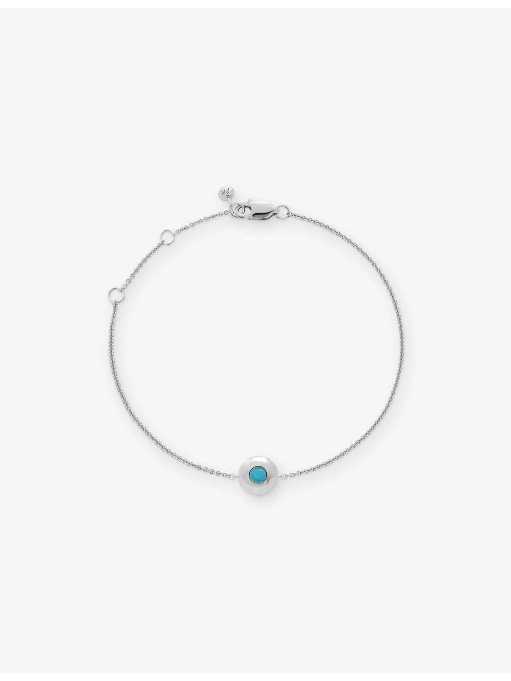 December Birthstone Sterling-Silver And Turquoise Chain Bracelet - 1