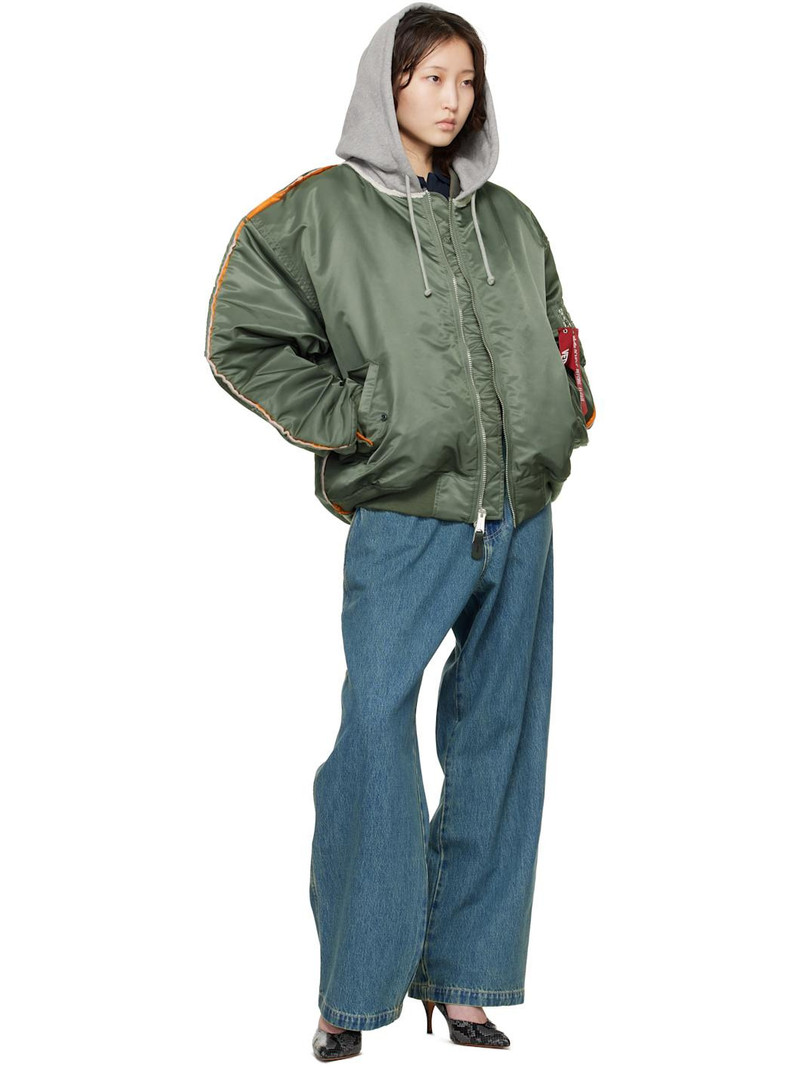 VETEMENTS Khaki Alpha Industries Edition Attached Hood Bomber Jacket outlook