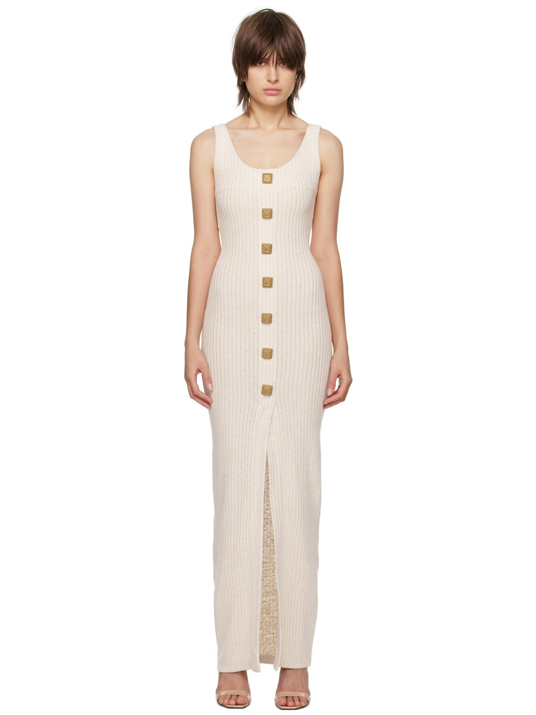 Beige Scoop Maxi Dress - 1