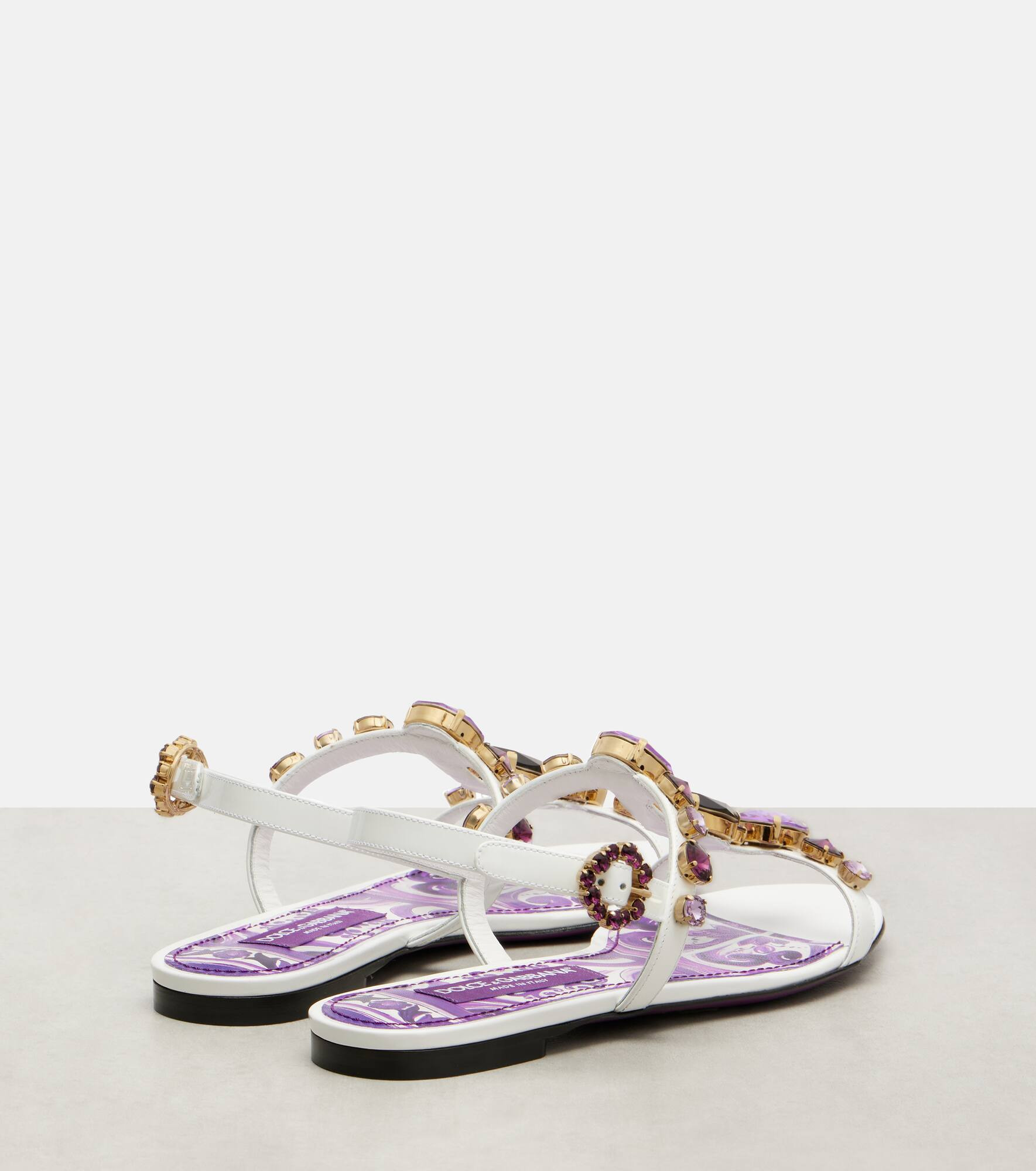 Embellished leather slingback sandals - 2