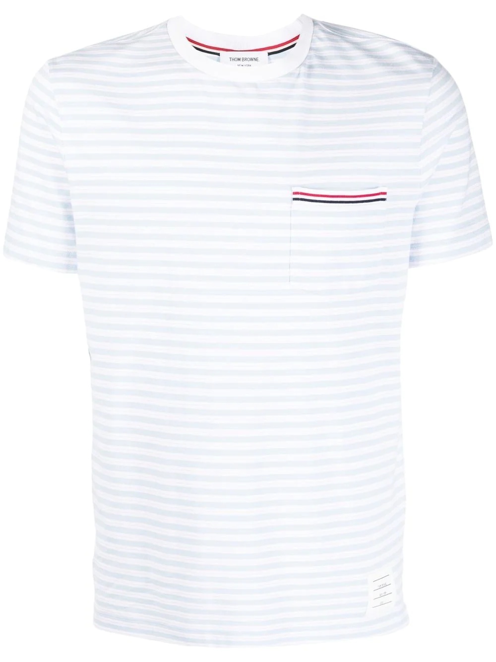 THOM BROWNE Men Narrow Striped Front Pocket T-Shirt - 5