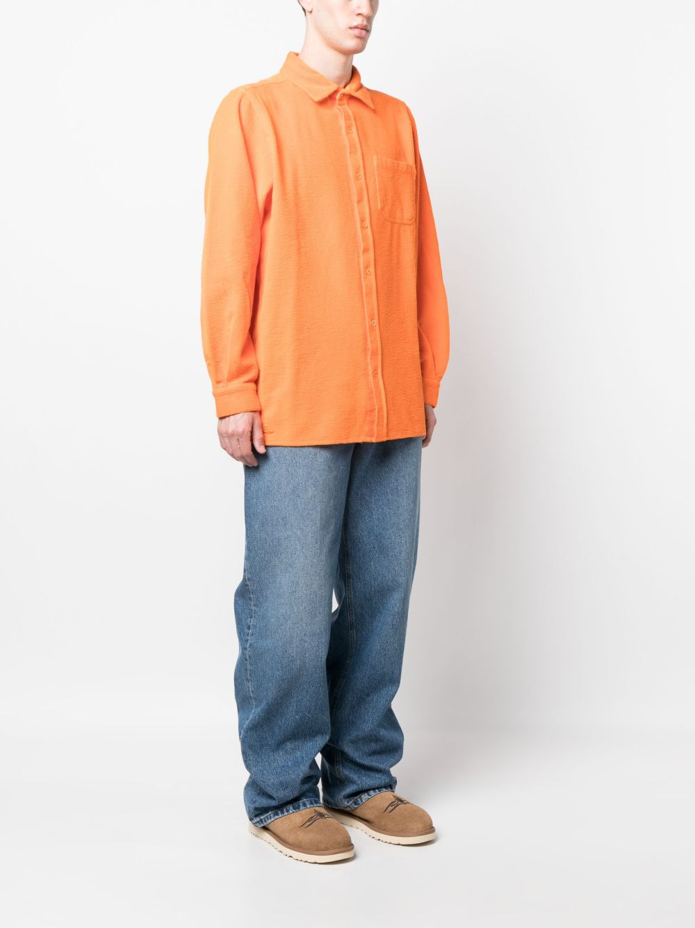 corduroy embroidered-logo shirt - 3