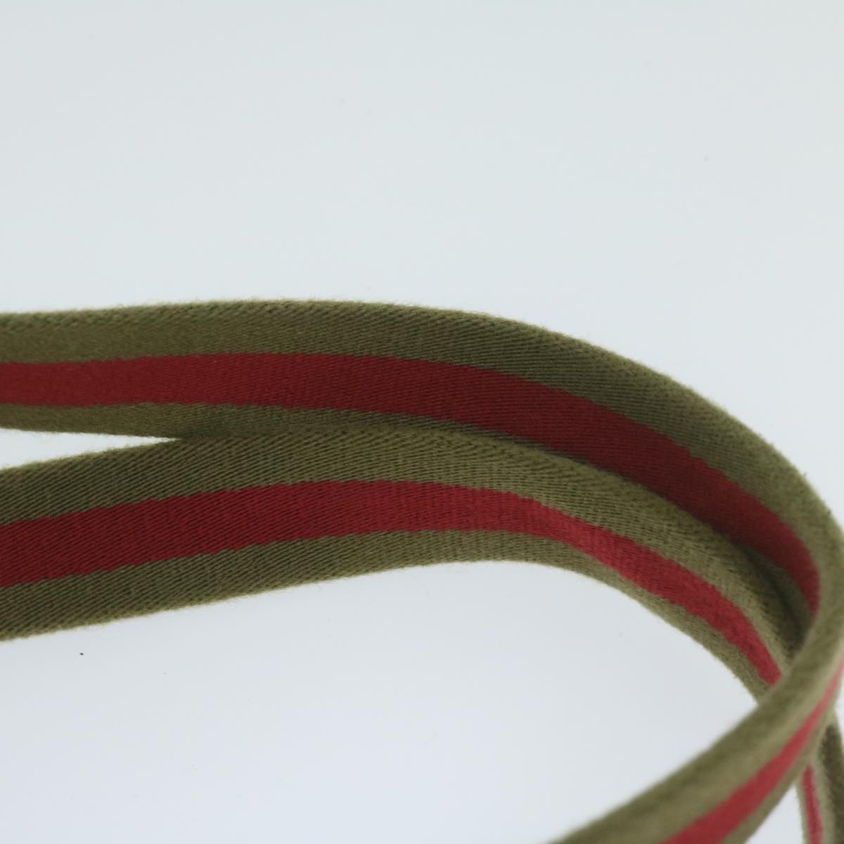GUCCI Sherry Line Hand Bag Nylon Khaki Red 019 0402 019 0402 - 8