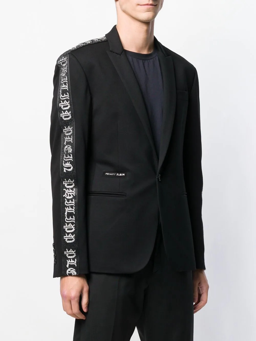 Bands logo trim blazer - 3