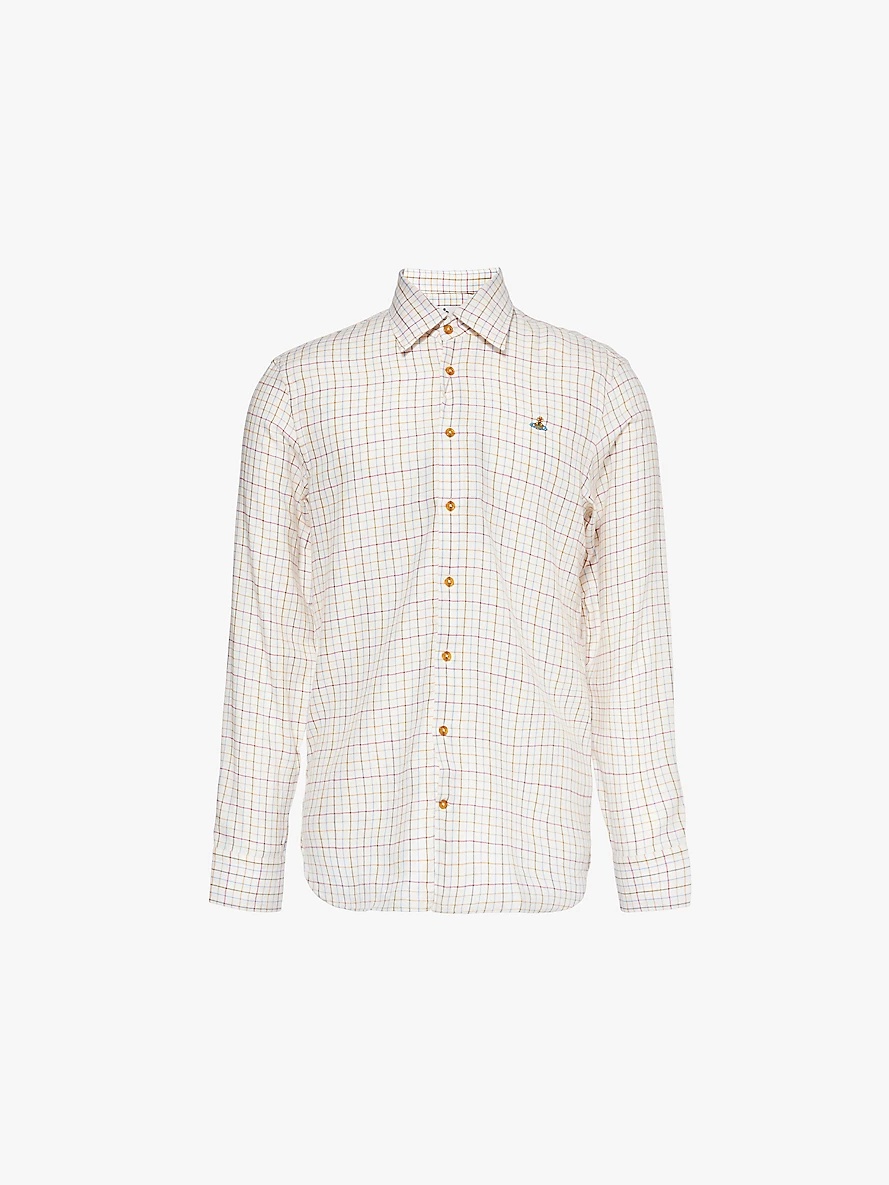 Ghost check-print regular-fit cotton-blend shirt - 1