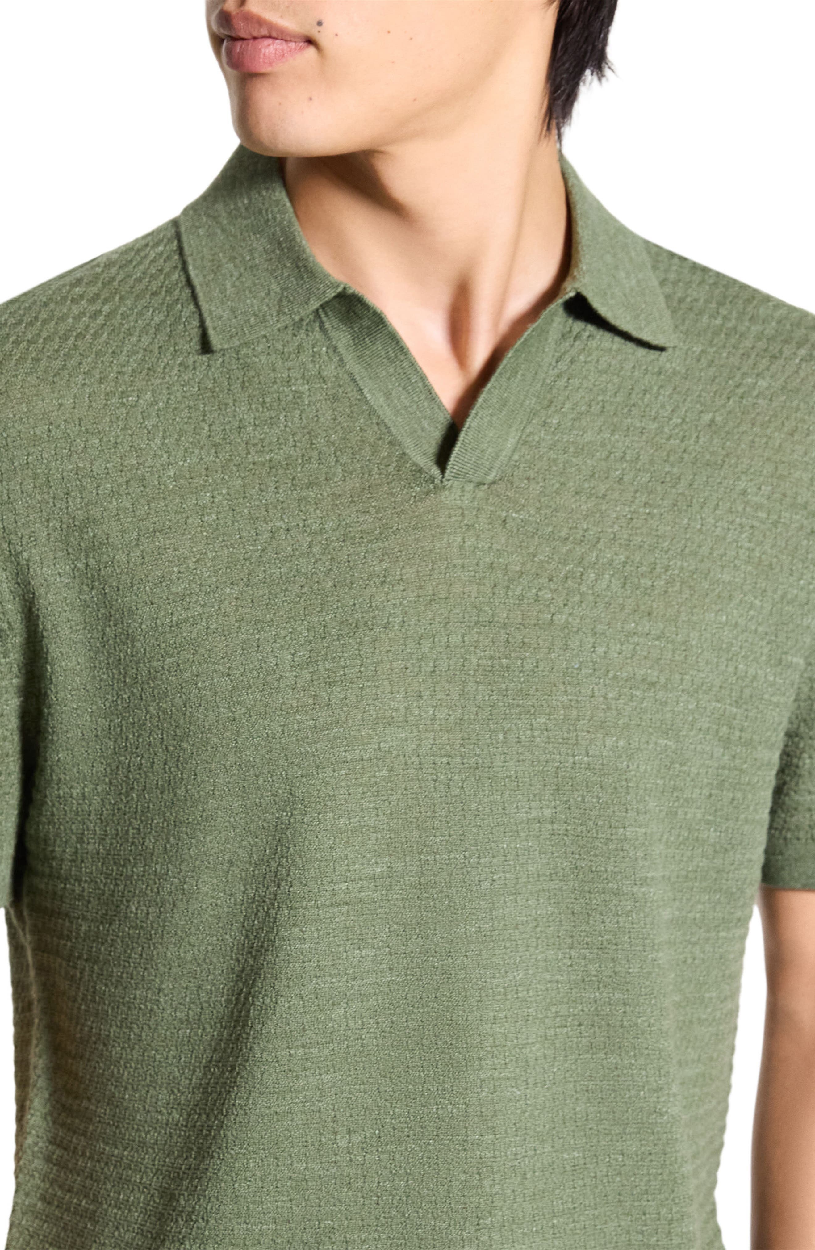 Theory Brenan Linen Blend Polo in Orchard at Nordstrom - 4