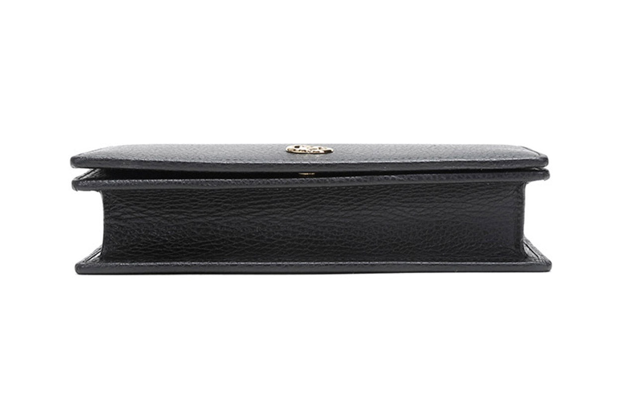(WMNS) Gucci Marmont Leather Mini Chain Bag 'Black Gold' 497985-CAO0G-1000 - 4