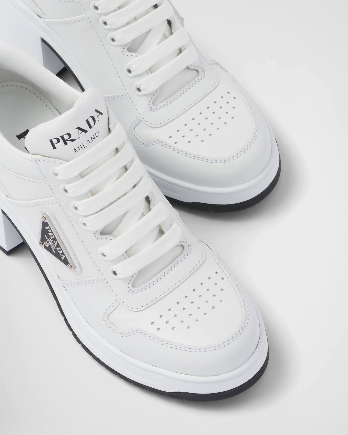 Downtown high-heeled leather sneakers - 6