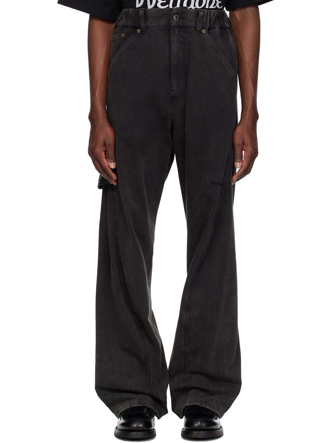 Black Twisted Work Trousers - 1