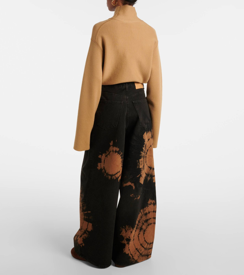 Printed cotton wide-leg pants 3