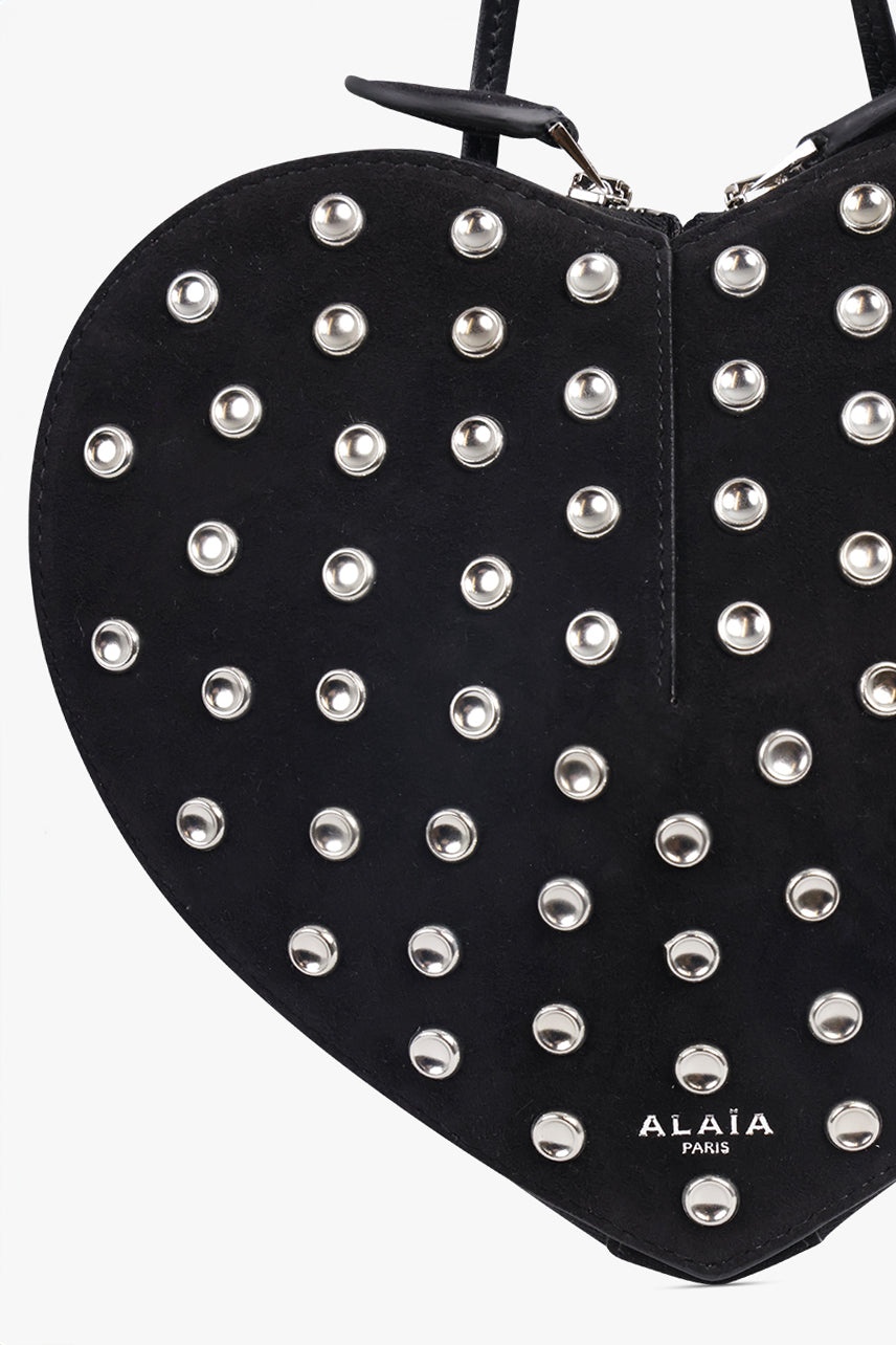 LE COEUR EYELET HEART BAG | BLACK/SILVER - 4