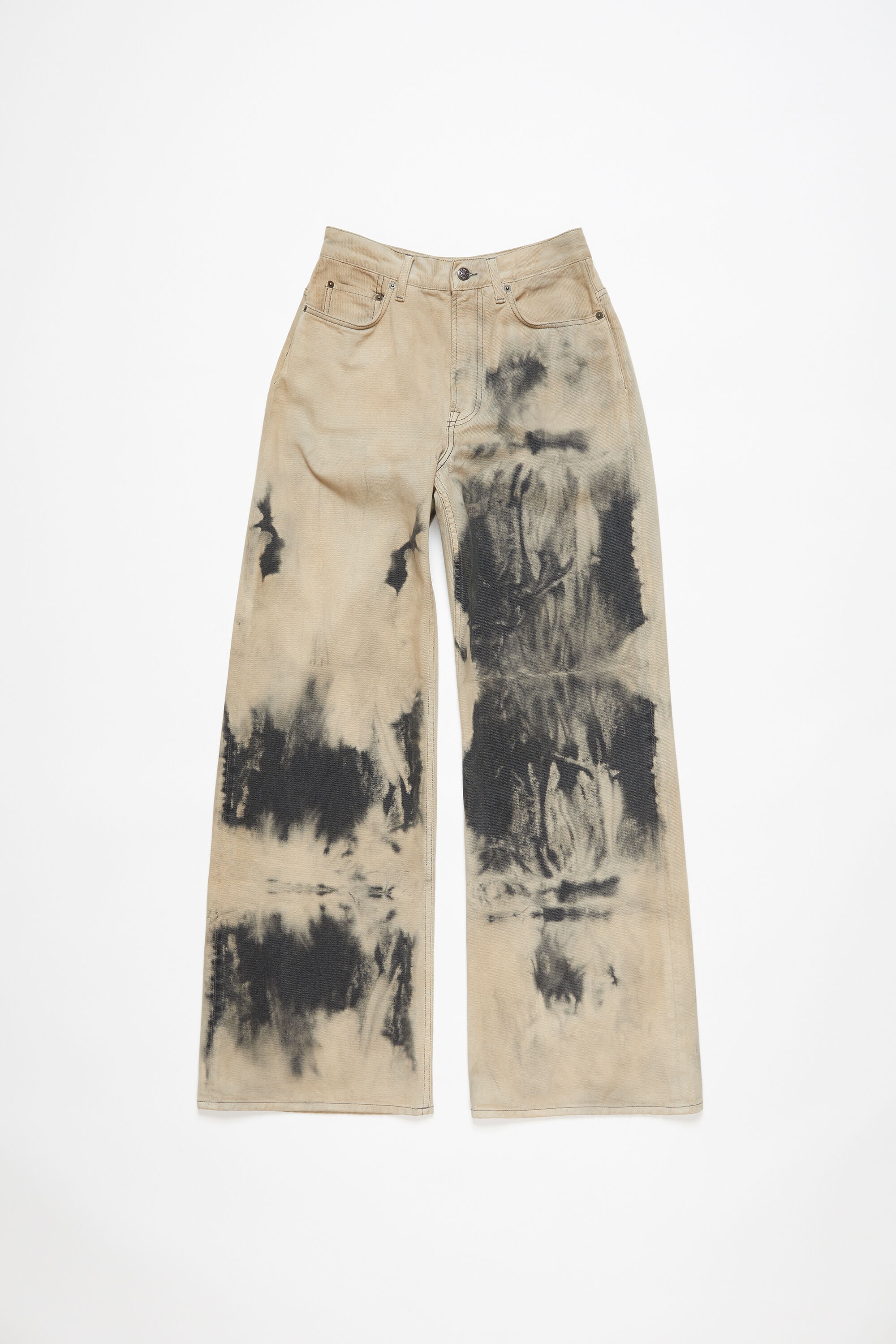 Relaxed fit jeans - 2022F - Beige/black - 8