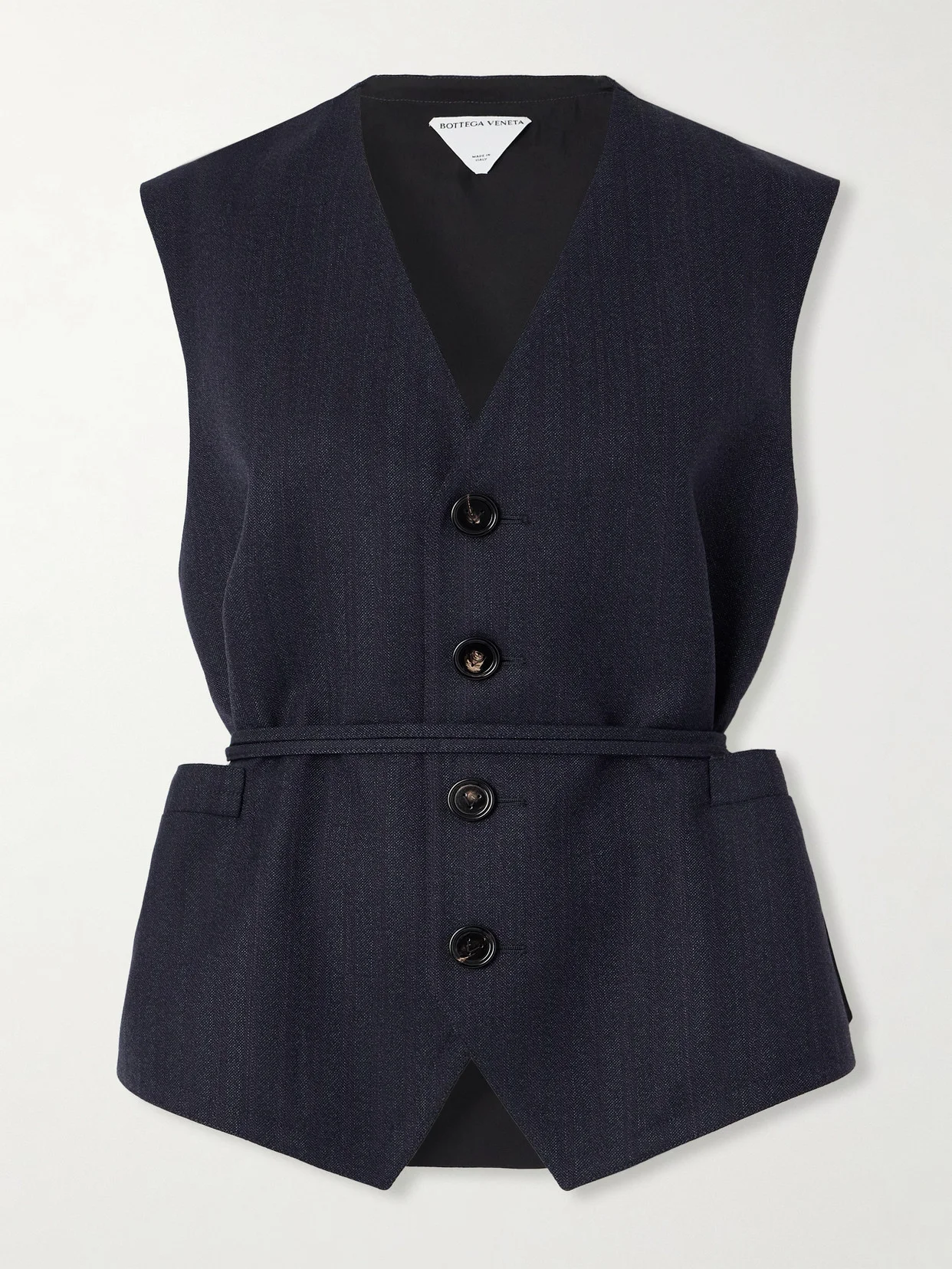 Belted Wool Waistcoat - 1