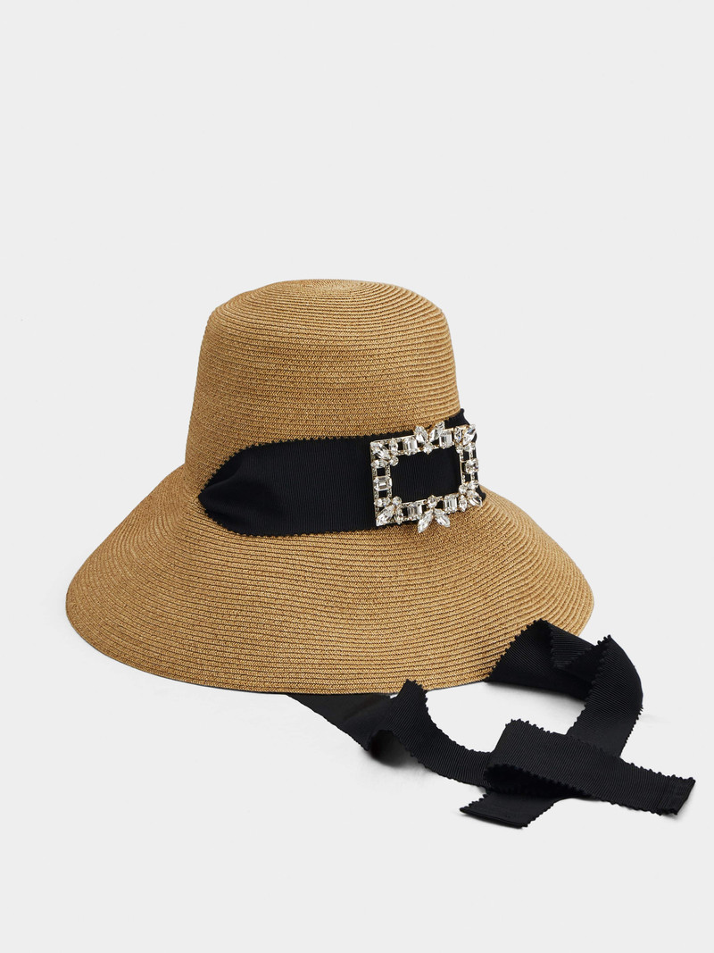 Broche Vivier Buckle Hat in Straw 4