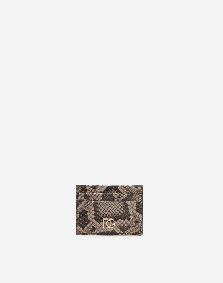 Python leather card holder with crossover DG logo - 1