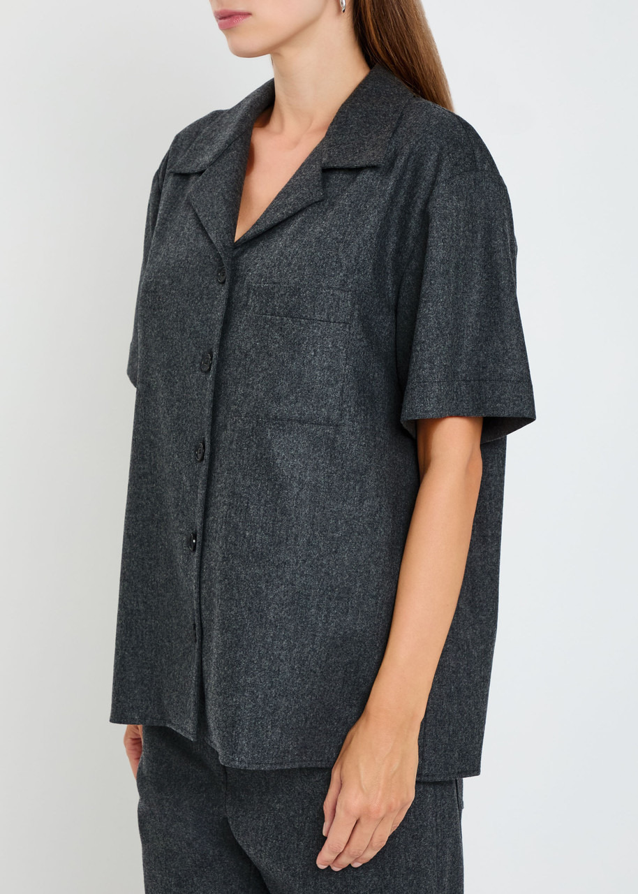 Khaite Riordan Melange Wool-blend Shirt - 2