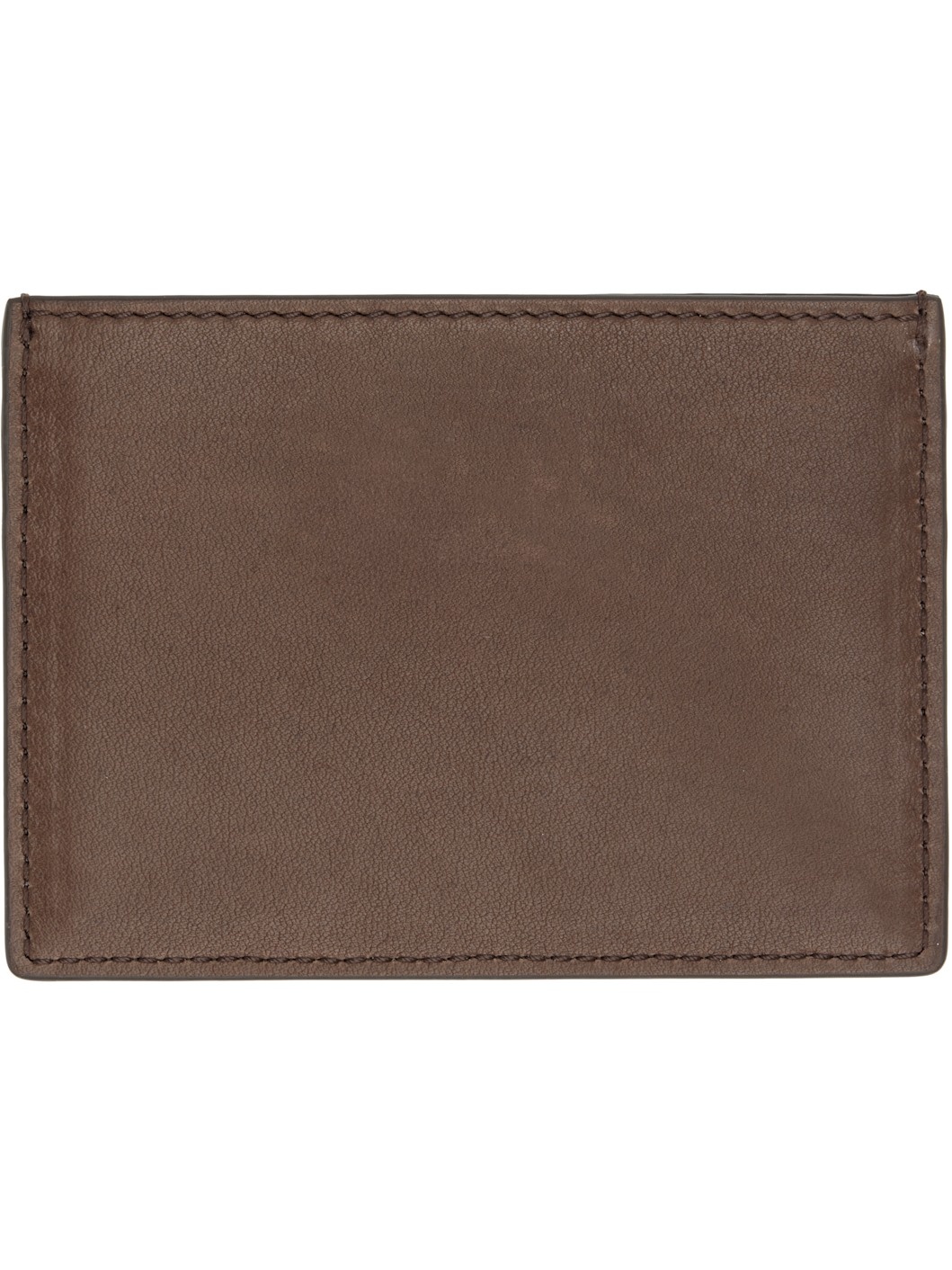 Brown Soft Calf Single Card Holder - 2