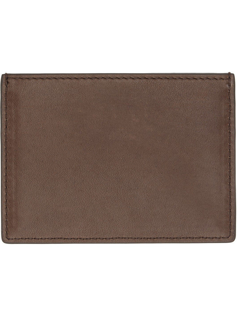 Thom Browne Brown Soft Calf Single Card Holder outlook