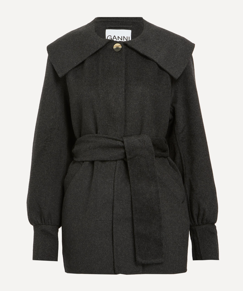 Grey Wool Collar Jacket 1